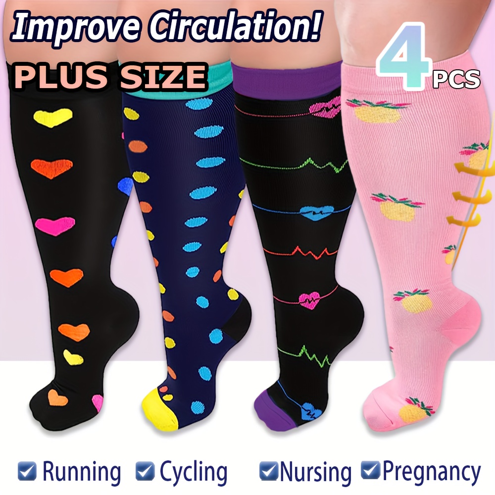 Plus Size Compression Socks Circulation 15 20 Mmhg Women - Temu