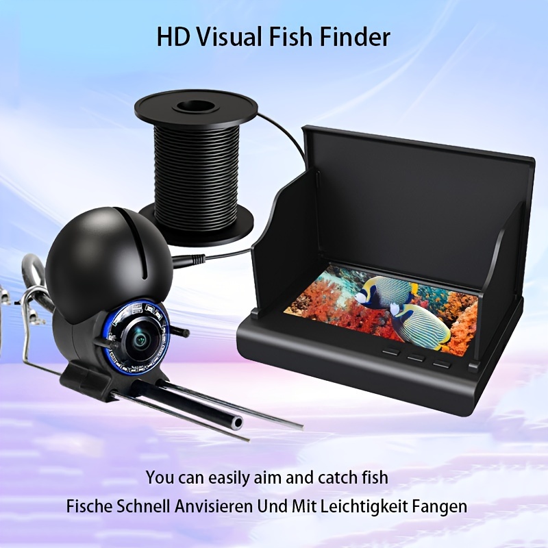 Camera sous Marine Peche DVR, Moniteur LCD 7 Pouces HD 1080P Fish Finder  15m Caméra étanche pour Pêche sur Glace, en lac et en Bateau Caméra de  Pêche sous-Marine (15M, 7 inch) 