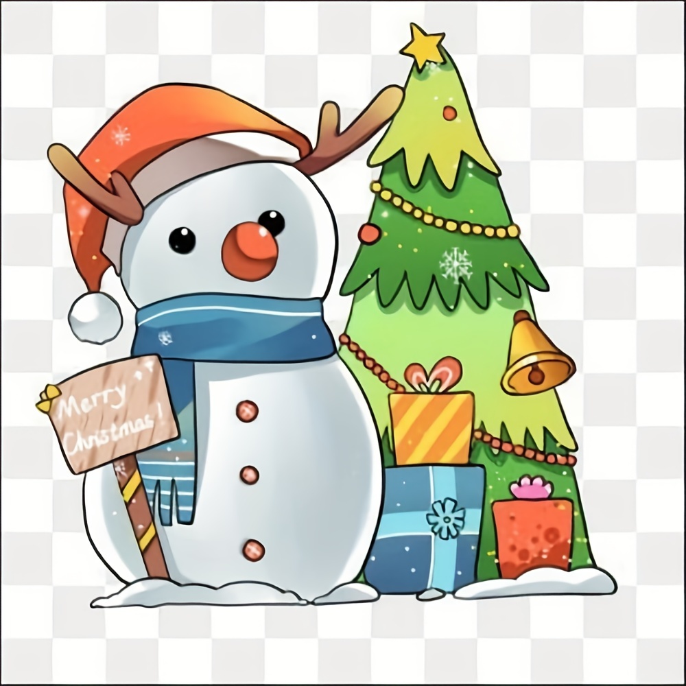 100pcs Merry Christmas Christmas Stickers Santa Claus Snowman
