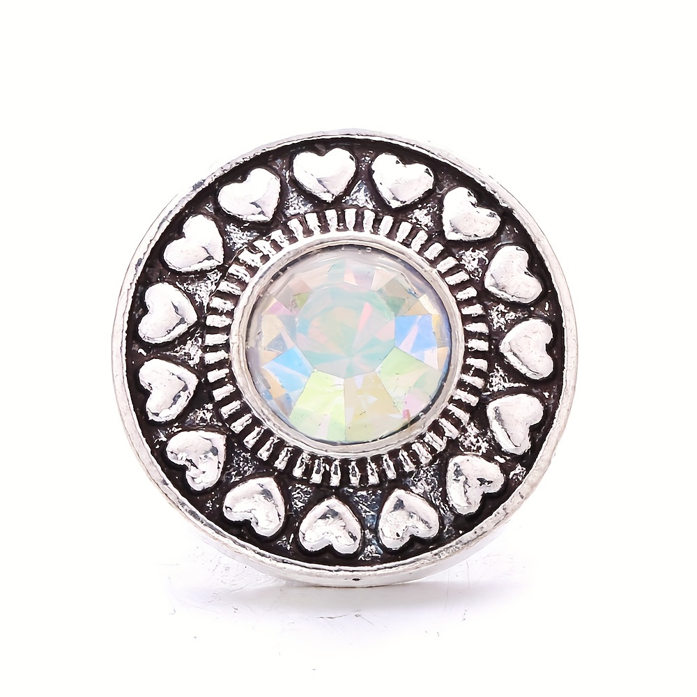 Crystal Round Button Bracelet Pendant DIY Accessory Women