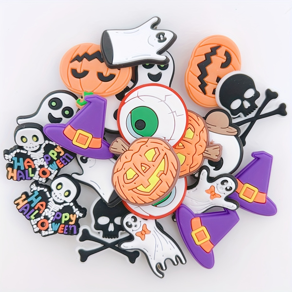 Wholesale 50Pcs PVC Ghosts Monsters Shoe Charms Buckle Clog