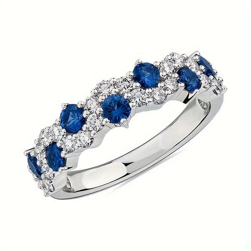 Blue Cubic Zirconia Ring main image 1