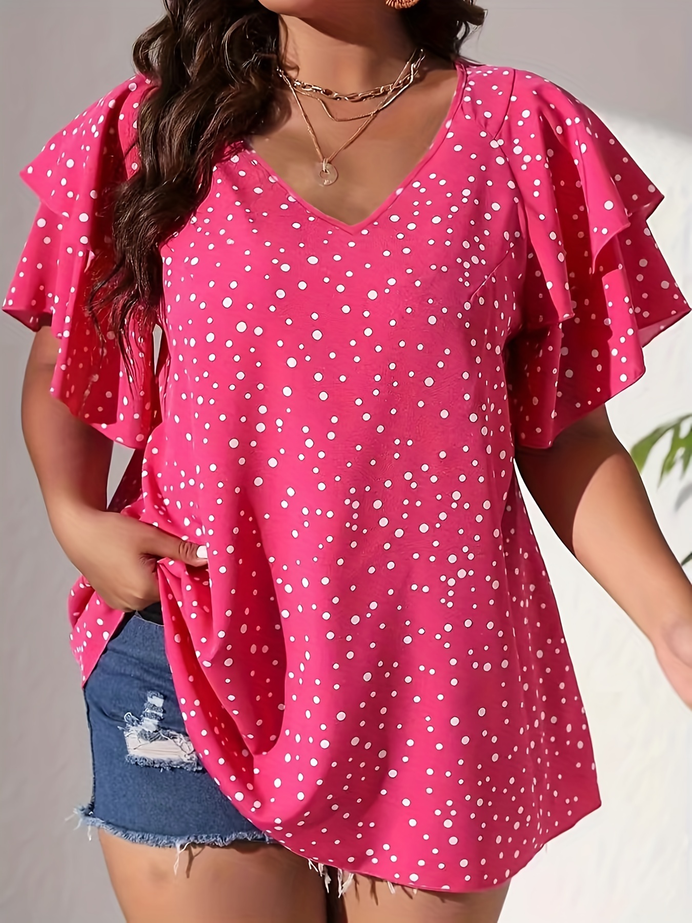 Blusa de puntos hot sale