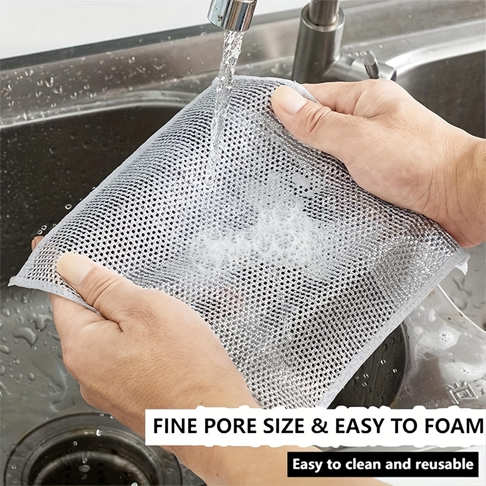 Mesh Dish Cloths Scrub Tough Stains, Without Scratching Cookware