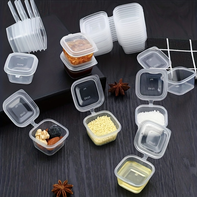 Disposable Portable Sauce Bucket With Flip Top Lids, Kitchen Food