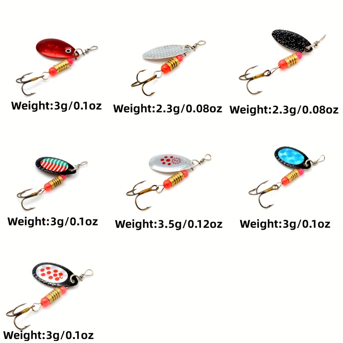Spinnerbait Fishing Lure, Hard Metal Jig Spinner Baits Kits Swimbait for  Bass Trout Pike Salmon Walleye Freshwater Saltwater 5pcs/Pack