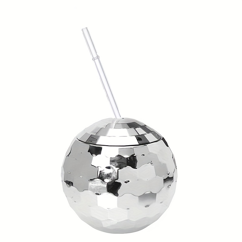 1 Pièce, Gobelet Boule Disco Cowboy Avec Couvercle Et Paille, Bouteille  D'eau En Forme De Boule Argentée Brillante Avec Joli Chapeau Rose, Tasses