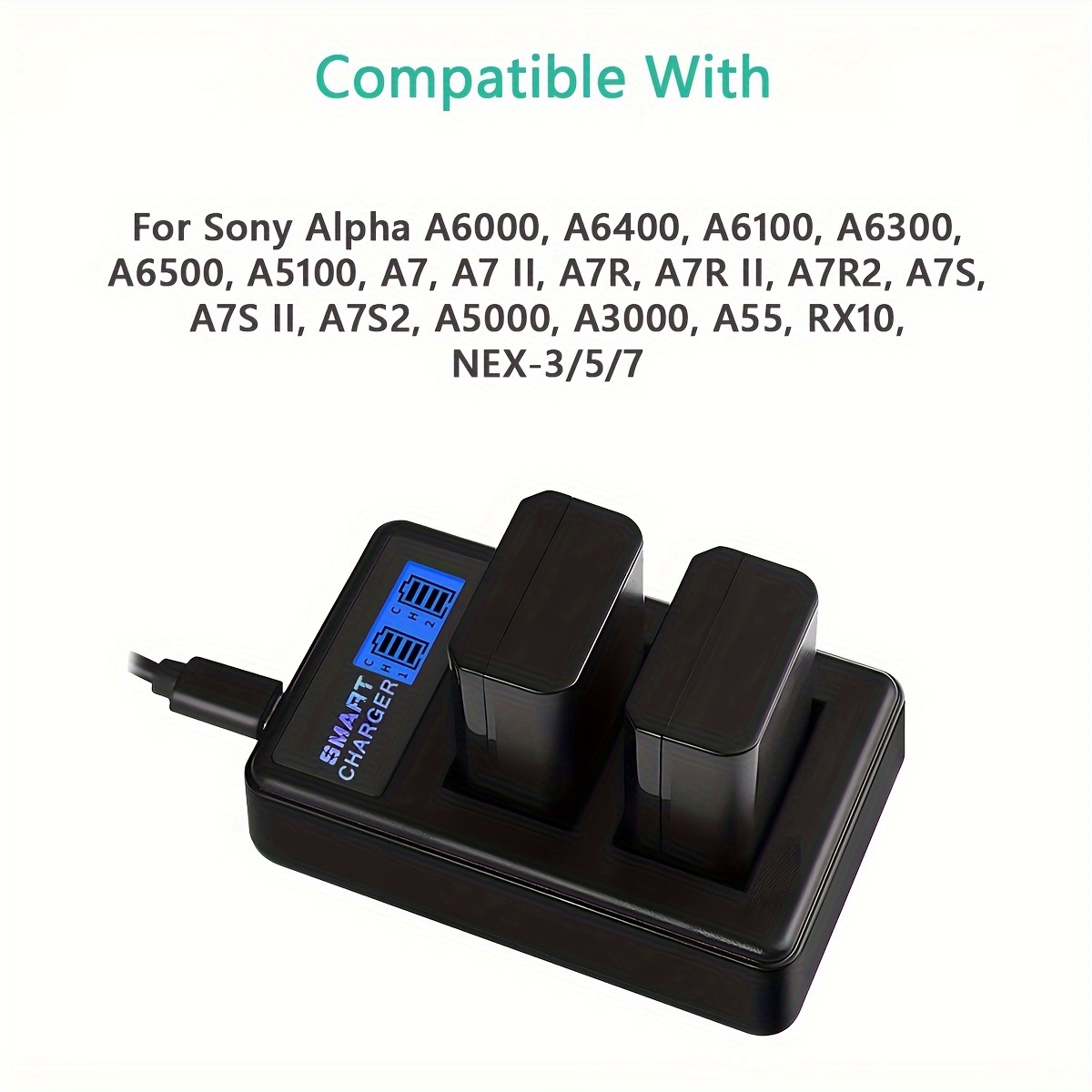 1500mah Np-fw50 Np Fw50 Camera Battery + Led Dual Charger Type C For Sony  Alpha A6500 A6300 A6000 A5000 A3000 Nex-3 A7r - Digital Batteries -  AliExpress