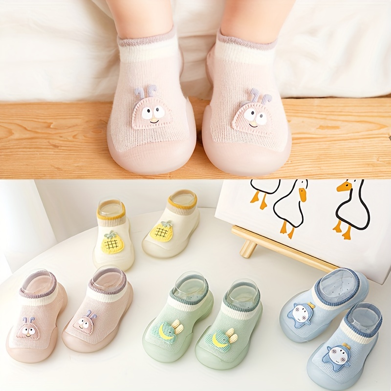 Chaussettes de sol antidérapantes pour bébé fille et nouveau-né, motif de  dessin animé, pour la maison, collection printemps, été et automne