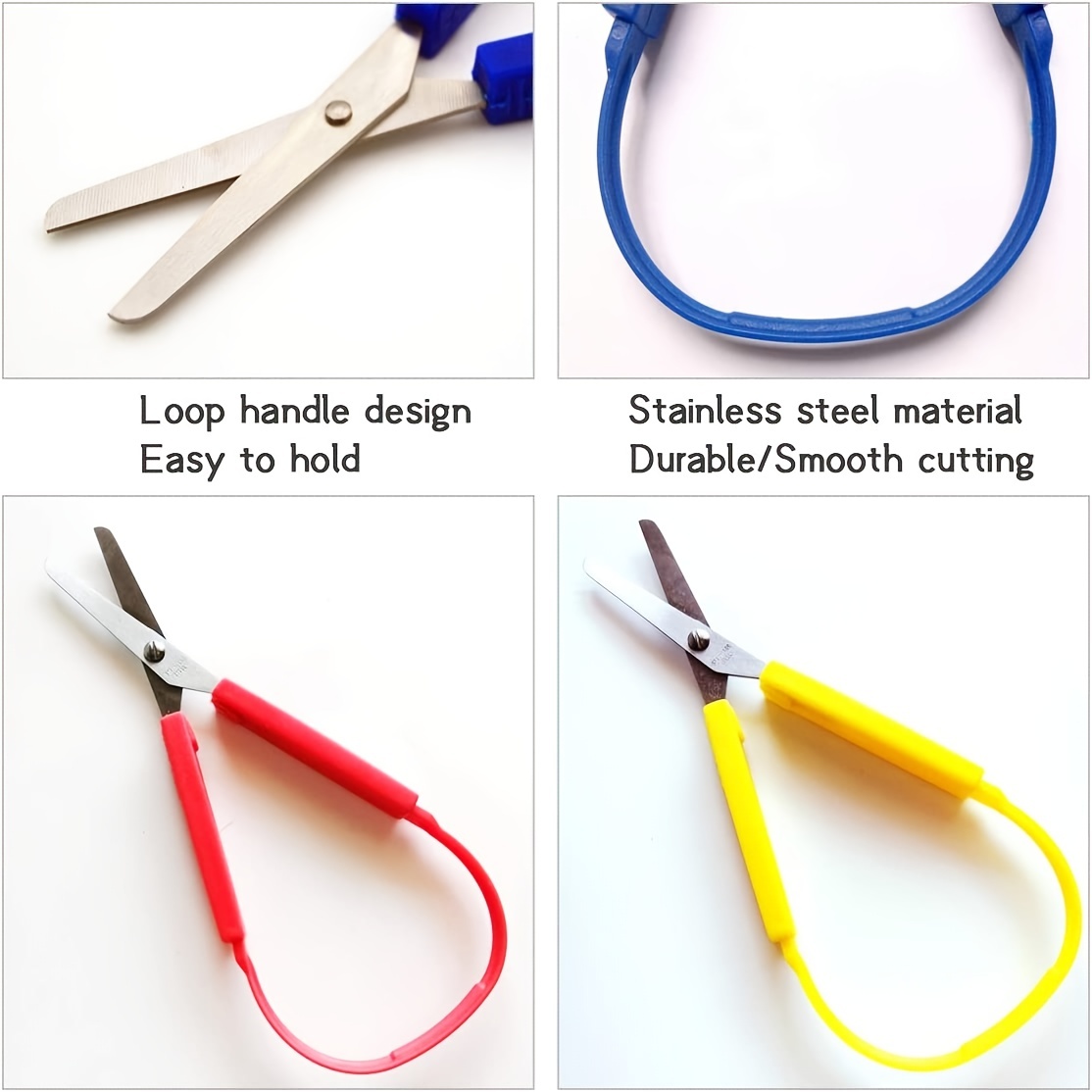 School Smart Loop Scissors, 8 in, Yellow