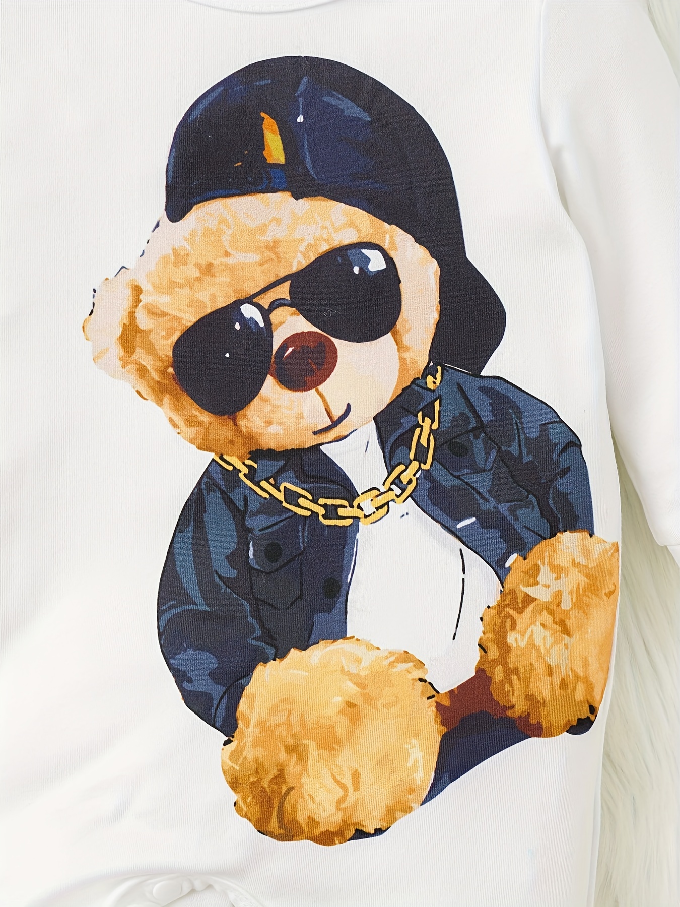 baby boys long sleeve cute cartoon bear print romepr bottom snap jumpsuit details 11