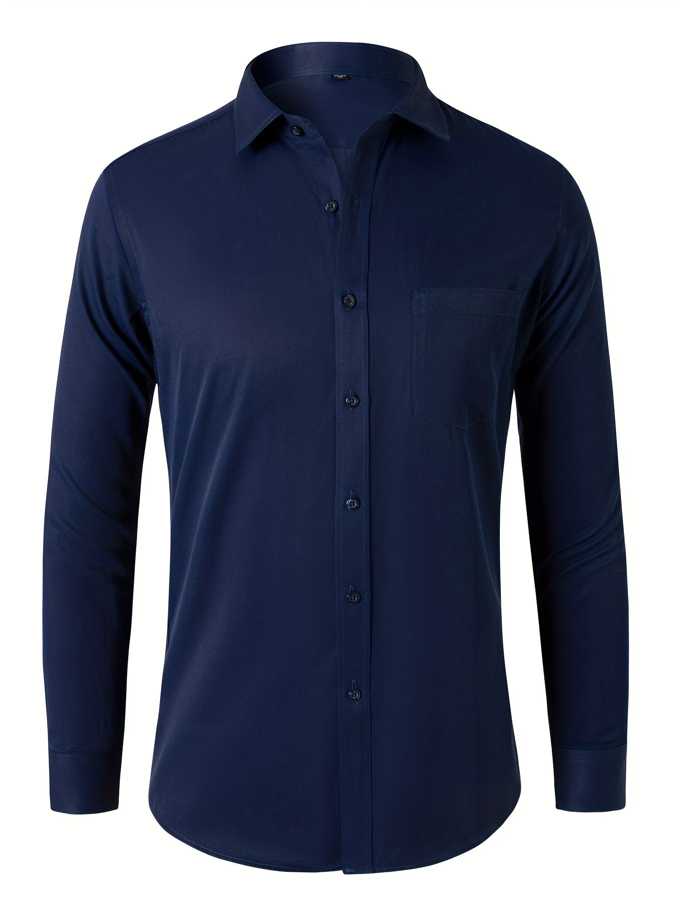 Men's Formal Classic Design Button Up Shirt With Chest Pocket