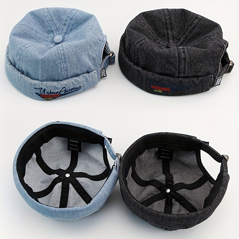 Sailor Brimless Caps Rolled Cuff Fisherman Beanie Hat Cap