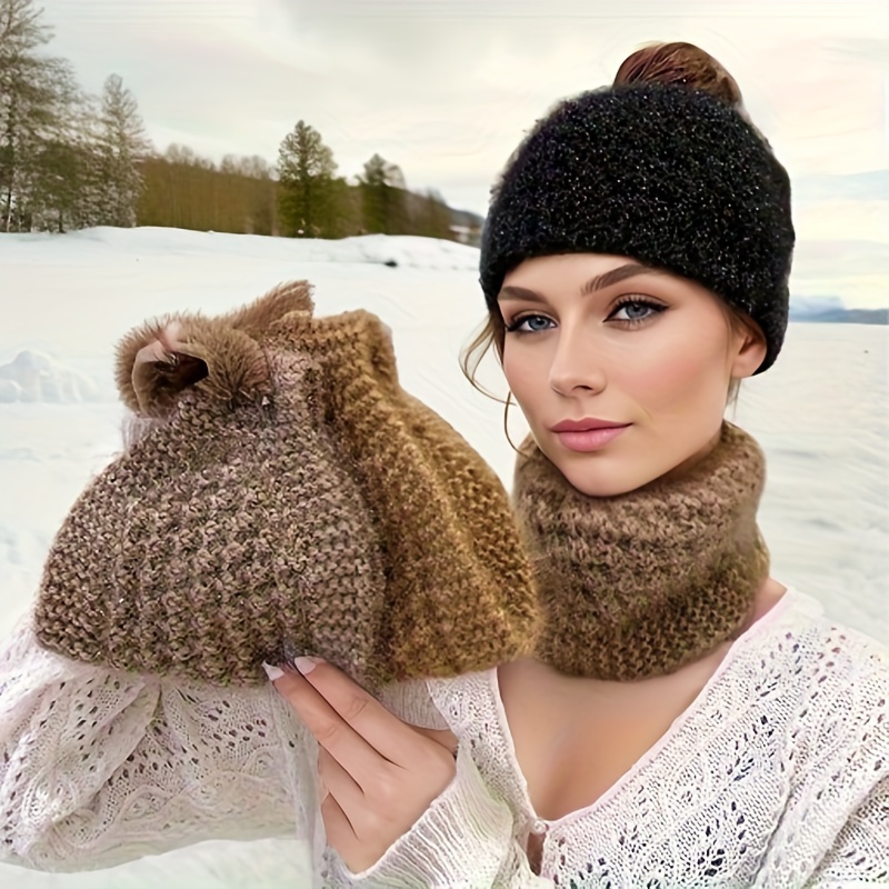 Orejeras para mujer – calentadores de oído de invierno – suave y cálido  cable de punto de lana. Orejeras para el frío