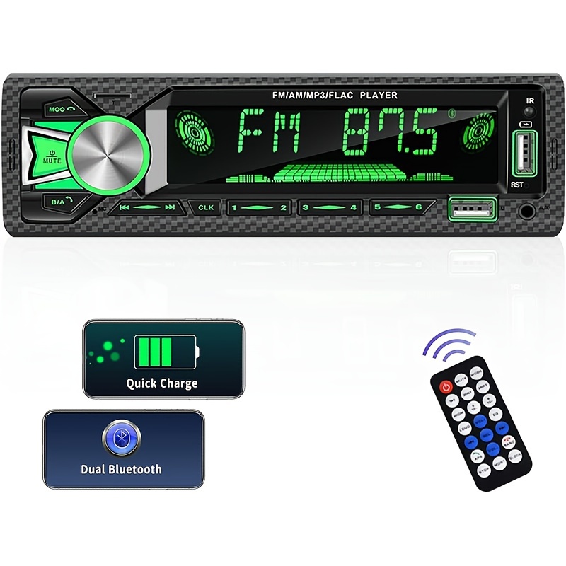 Autoradio Voiture Stéréo Mains Libres Bluetooth pour voiture Radio FM  Lecteur MP3 Lecteur USB / SD / AUX avec Télécommande - Autoradio
