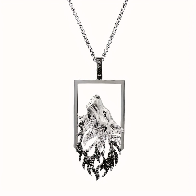 Diamond wolf sale necklace