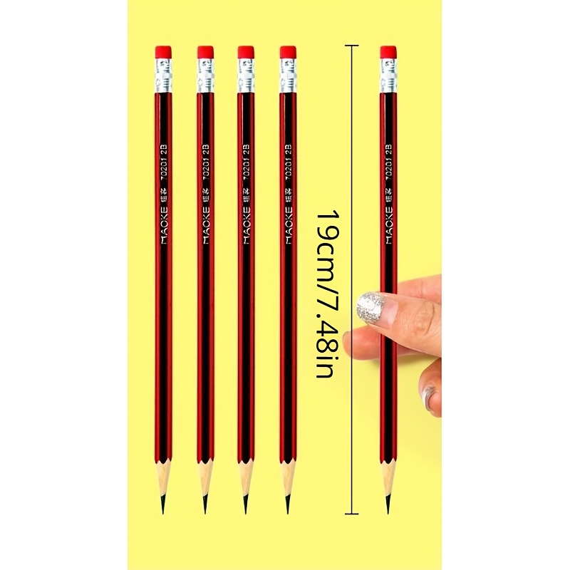 Wooden Pencil Hb Pencil With Eraser Drawing Pencil School - Temu