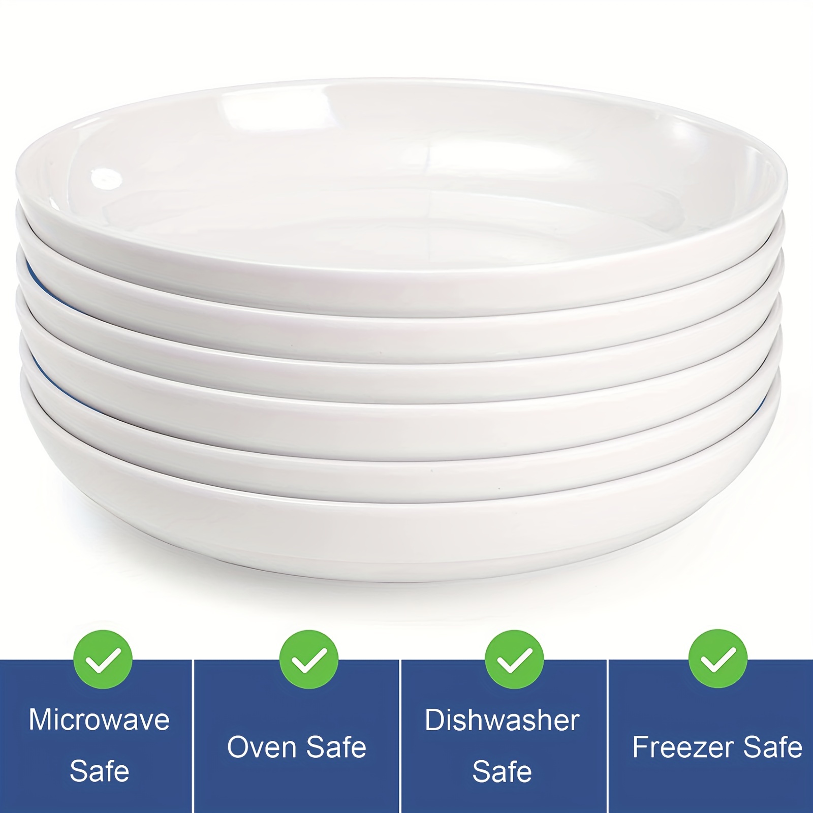DOWAN Soup Bowls, Pasta Bowls Plates, White Salad Bowls Set of  4, Porcelain Wide Rim Bowls, 20 Ounces, Microwave & Dishwasher Safe: Soup  Bowls