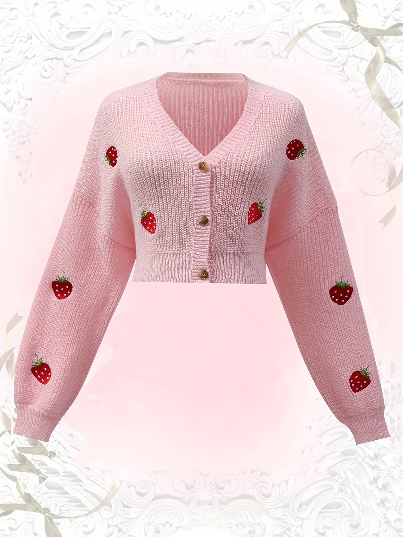Maple Leaf Printed Knit Cardigan Autumn Leaves Strawberry Pattern Buttons  Sweater Short Thick Knit Women Open Front Colorful Crochet Cardigan Shein  Sweater - China Women Sweater and Wool Sweater price