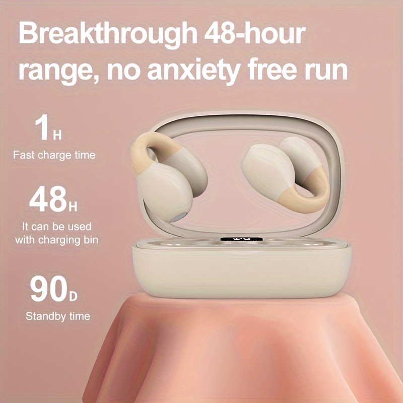 Wireless Ear Clip Air Conduction Headphones Clip On Open Ear Earbuds