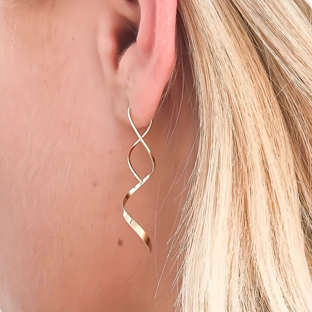 Rose Gold Earrings Rose Gold Spiral Earrings Spiral Threader 