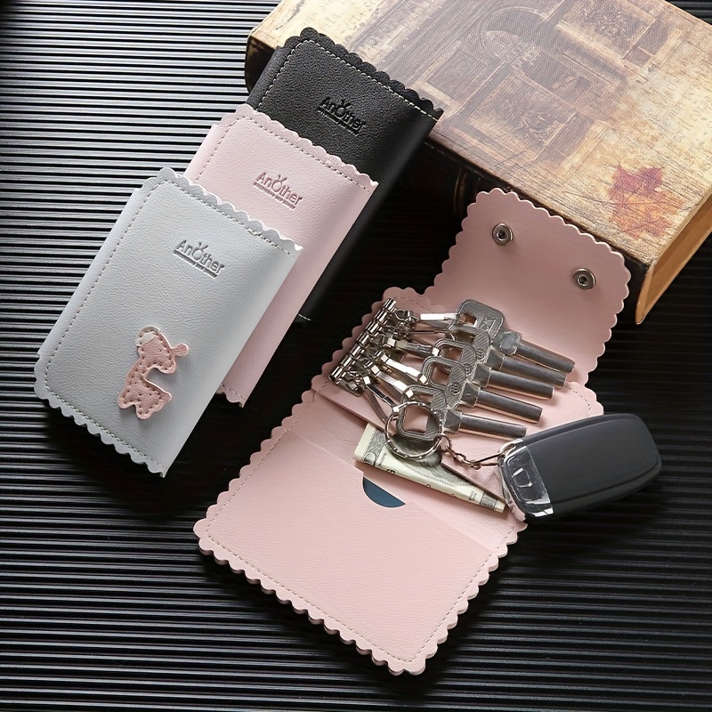 1Pc Mini PU Leather Key Holder, Minimalist Keychain Case Wallet, Key  Storage Case, Key Protector