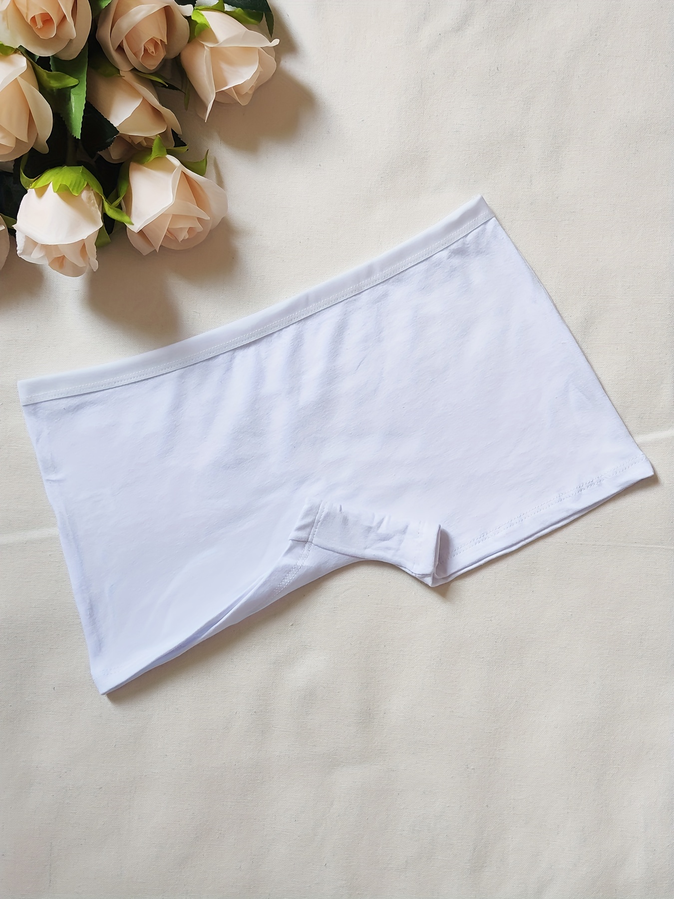 Simple Solid Boyshort Panties Soft Comfortable Intimates - Temu