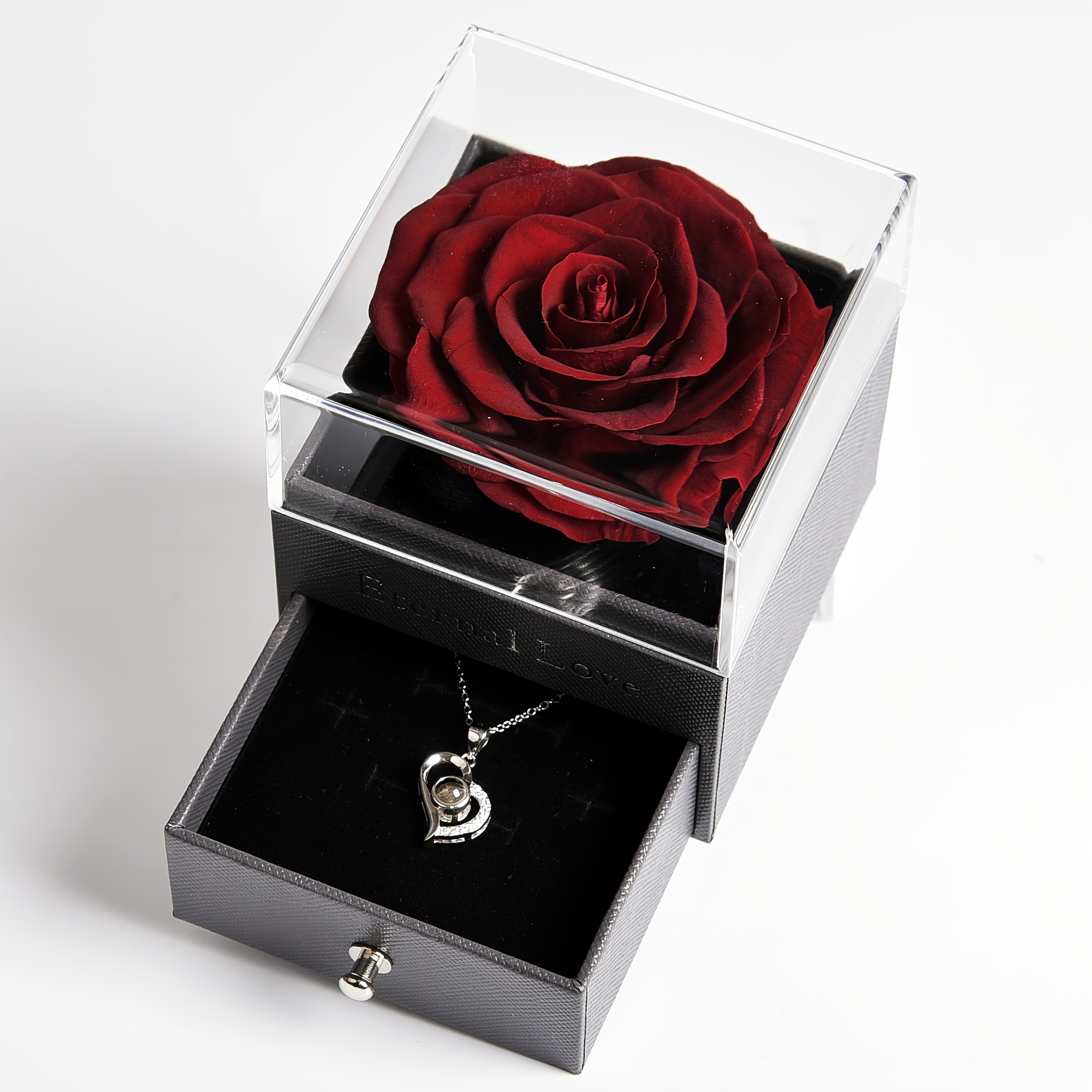 Preserved Rose Love Necklace Eternal Flowers Rose Gifts - Temu