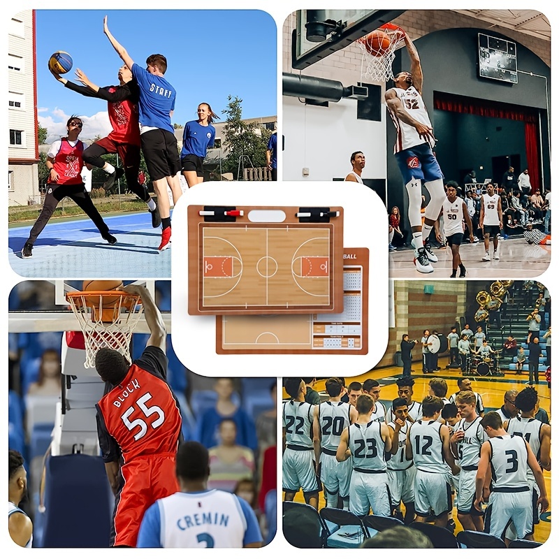  QQAA Tablero de borrado en seco de baloncesto para entrenadores,  pizarra blanca de baloncesto para entrenadores, tablero de entrenador de  baloncesto portátil, con clip, rotulador, borrador, bolsa de almacenamiento  : Deportes