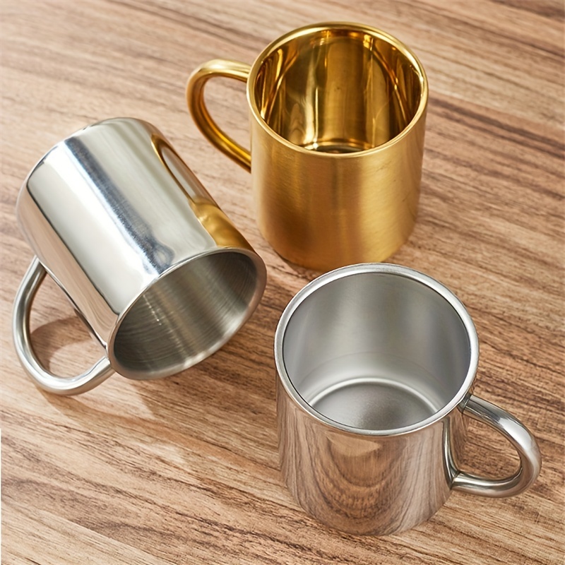 13 5oz 304 Stainless Steel Coffee Mug With Handle - Perfect Birthday Gifts