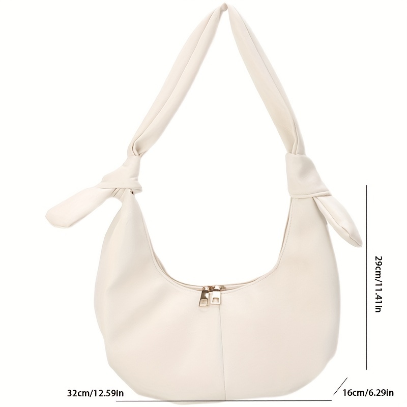 Cloud Ruched Crescent Bag Underarm Shoulder Purse For Women