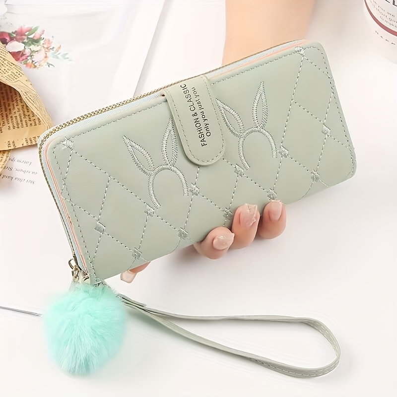 Double Zipper Long Wallet for Women Fashion Flower Embroidery Coin Purses  Card Holder Female PU Leather Clutch Phone Money Bag - AliExpress