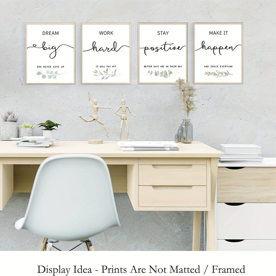 Motivational Wall Art Office Decor for Women Work From Home Sign