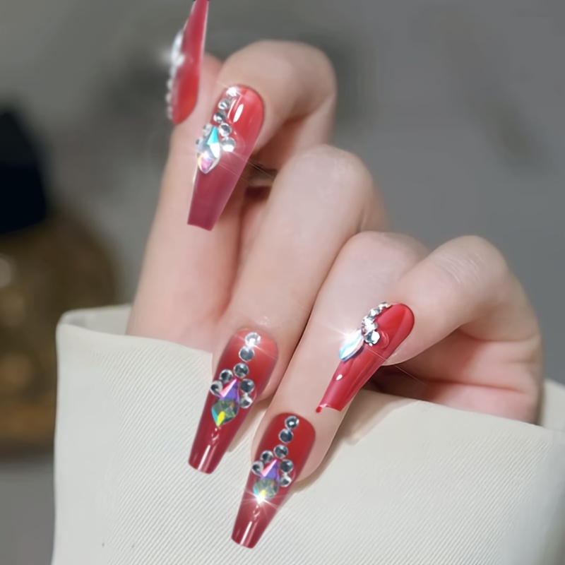 Y2k Long Coffin Press On Nails ballerina Fake Nails - Temu