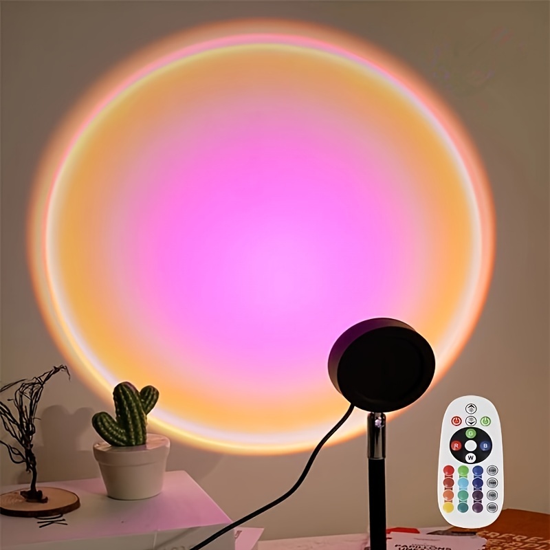 Lampe de nuit Bluetooth intelligente, projecteur de coucher de soleil  arc-en-ciel pour la maison, fond de café, décoration murale, atmosphère,  lampe de Table - AliExpress