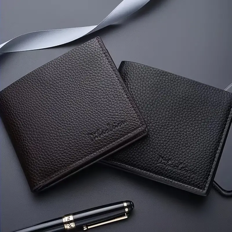 Pu Leather Rfid Blocking Handmade Bifold Wallet For Men Slim - Temu ...