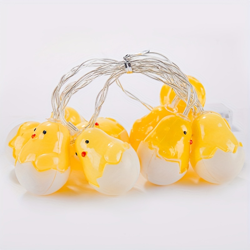 Petite guirlande lumineuse de poulet jaune pour Pâques, lumières de  décoration de poulet animal mignon, à