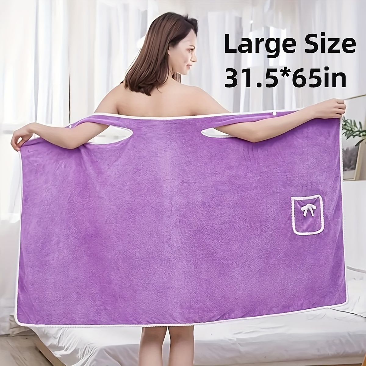 Women Wearable SPA Shower Dress Microfiber Quick Drying Bath Towel