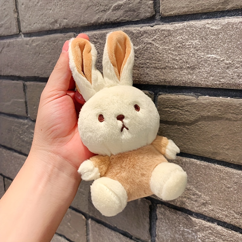 1pc, Cute Bear Bunny Plush Toy Doll Bag Pendant Small Keychain Christmas Party Gift Thanksgiving Gift Key Chain Halloween Decor Doll,Temu