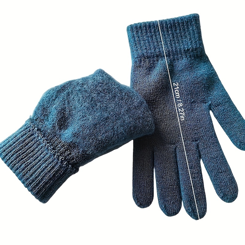IMongol - Guantes De Lana Pura Para Hombre, Medio Dedo, Sin