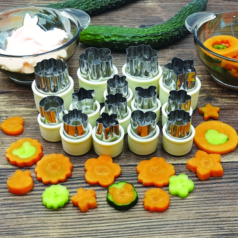 Vegetable Cutter Shapes Set, Mini Cookie Cutter Set, 8pcs Flower
