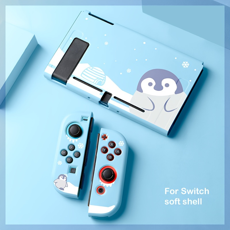 Tpu Soft Cartoon Penguin Cover For Switch Ns, Ideal Gift, Cute Animal Design Case For Switch