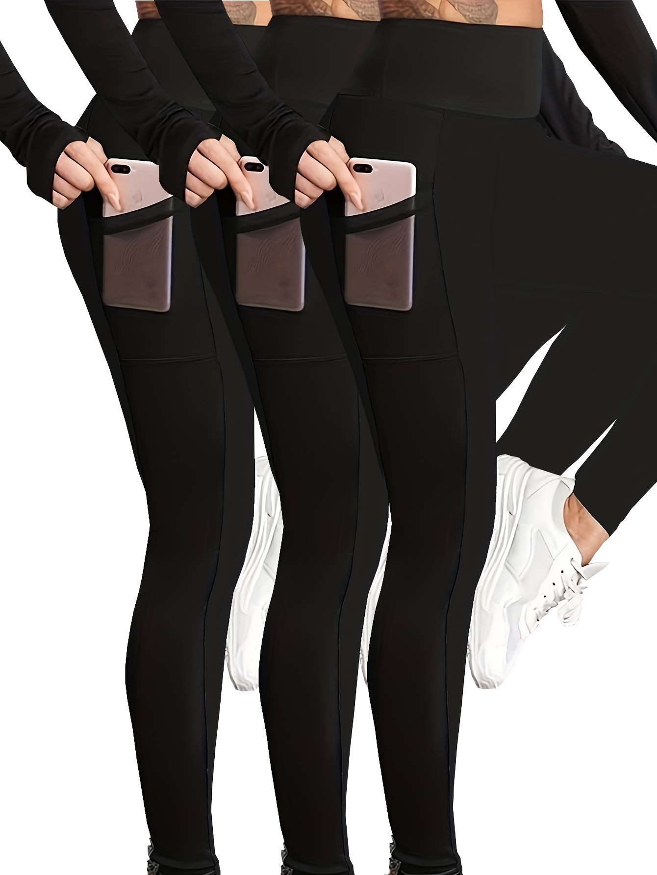 Supreme Support Phone Pocket Full Length Leggings, Black