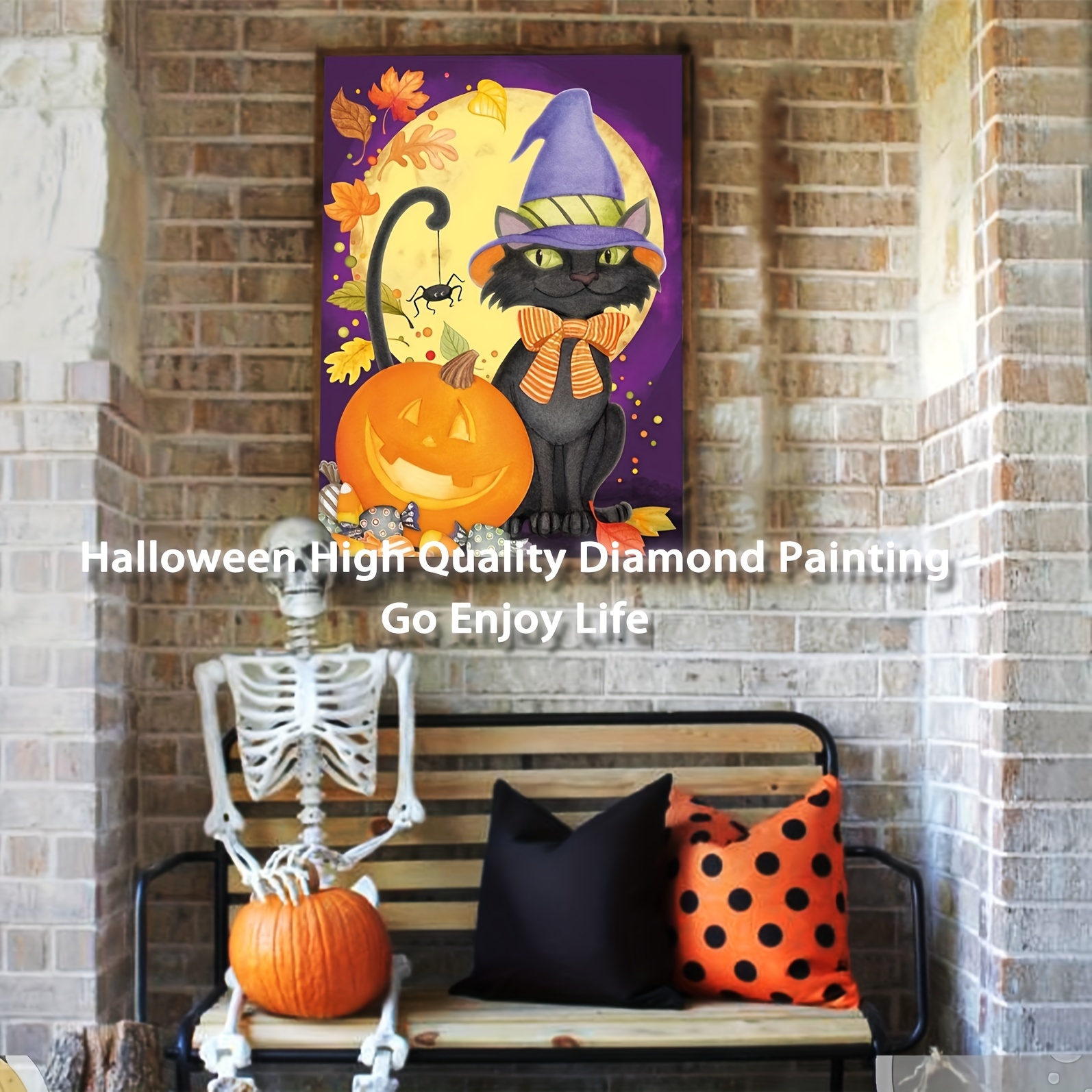 Diamond Painting Kits for Adults and Kids,Halloween Diamond Art Kits for Adults Beginners,5D Full Drill Diamond Dots Gem Art,home Wall Decor 12 x 16