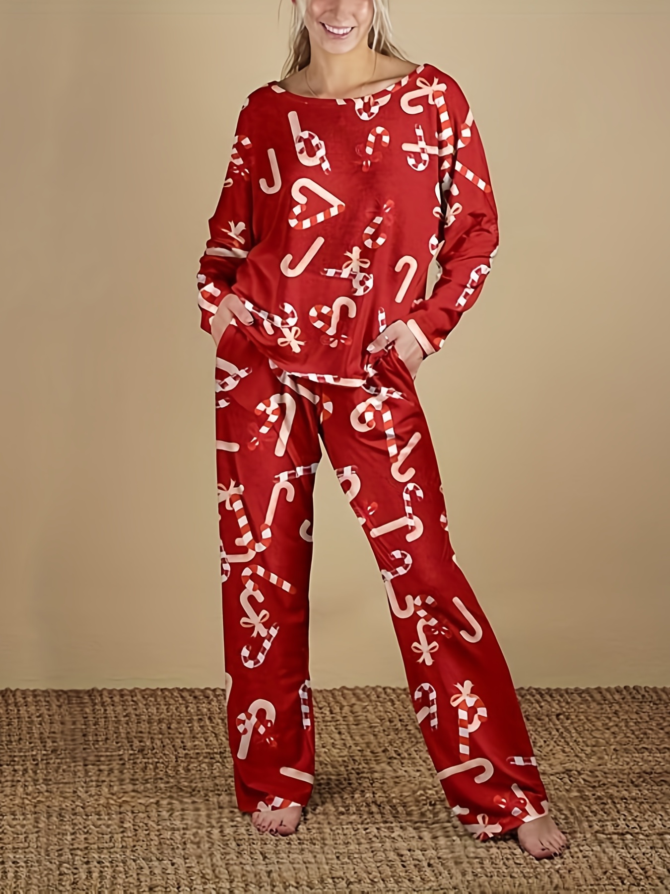 Christmas Print Lounge Set for Women