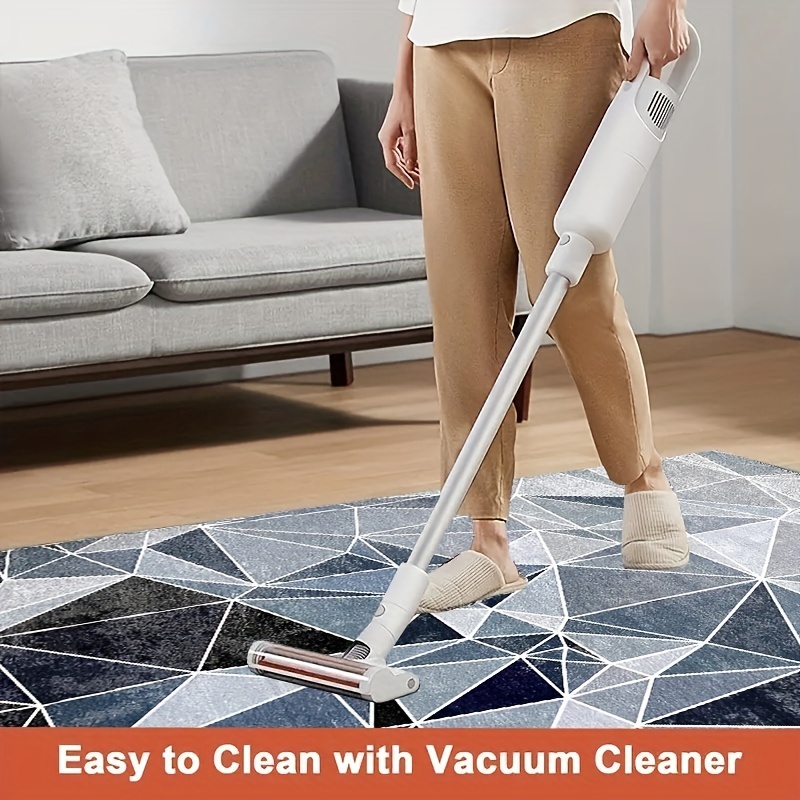 Soft Low Pile Living Room Area Rugs Modern Geometric Decorative Rugs