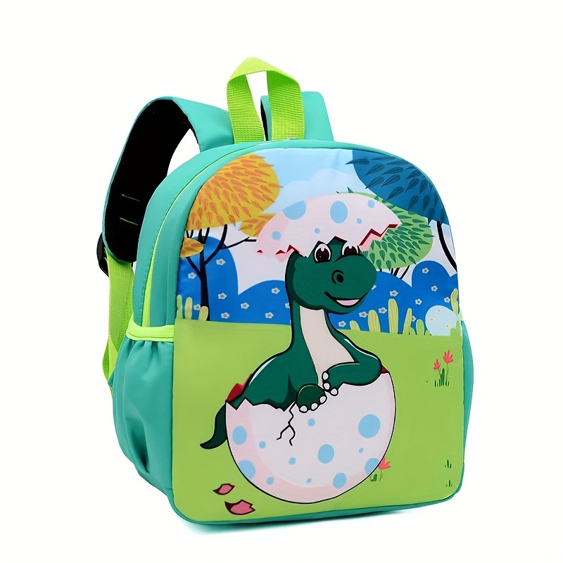 1pc cute   schoolbag trendy waterproof backpack waterproof kindergarten student backpack christmas gift green dinosaur 12