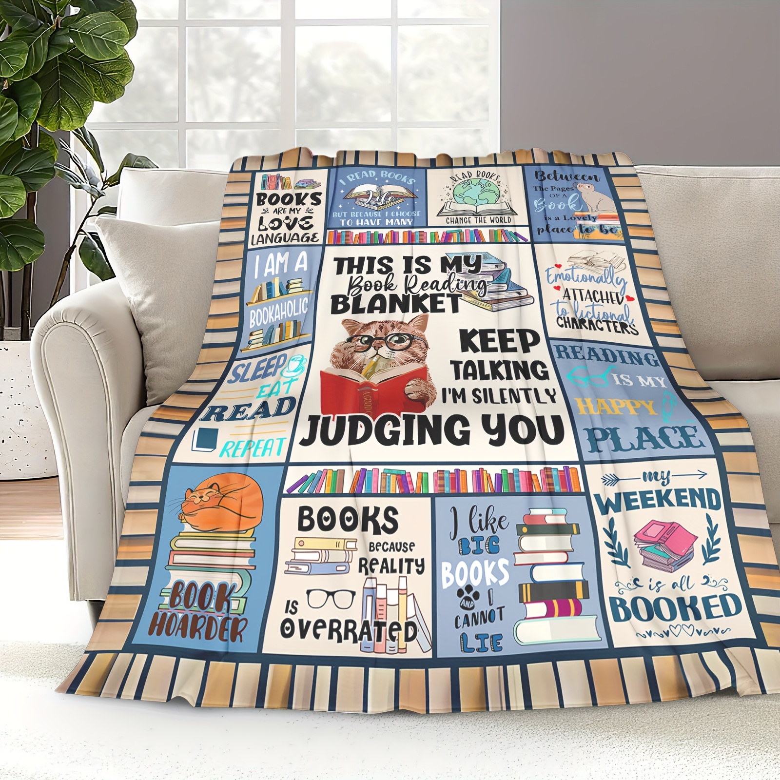 Book Lovers Gifts Blanket Librarian Gifts Throw Blanket Book - Temu