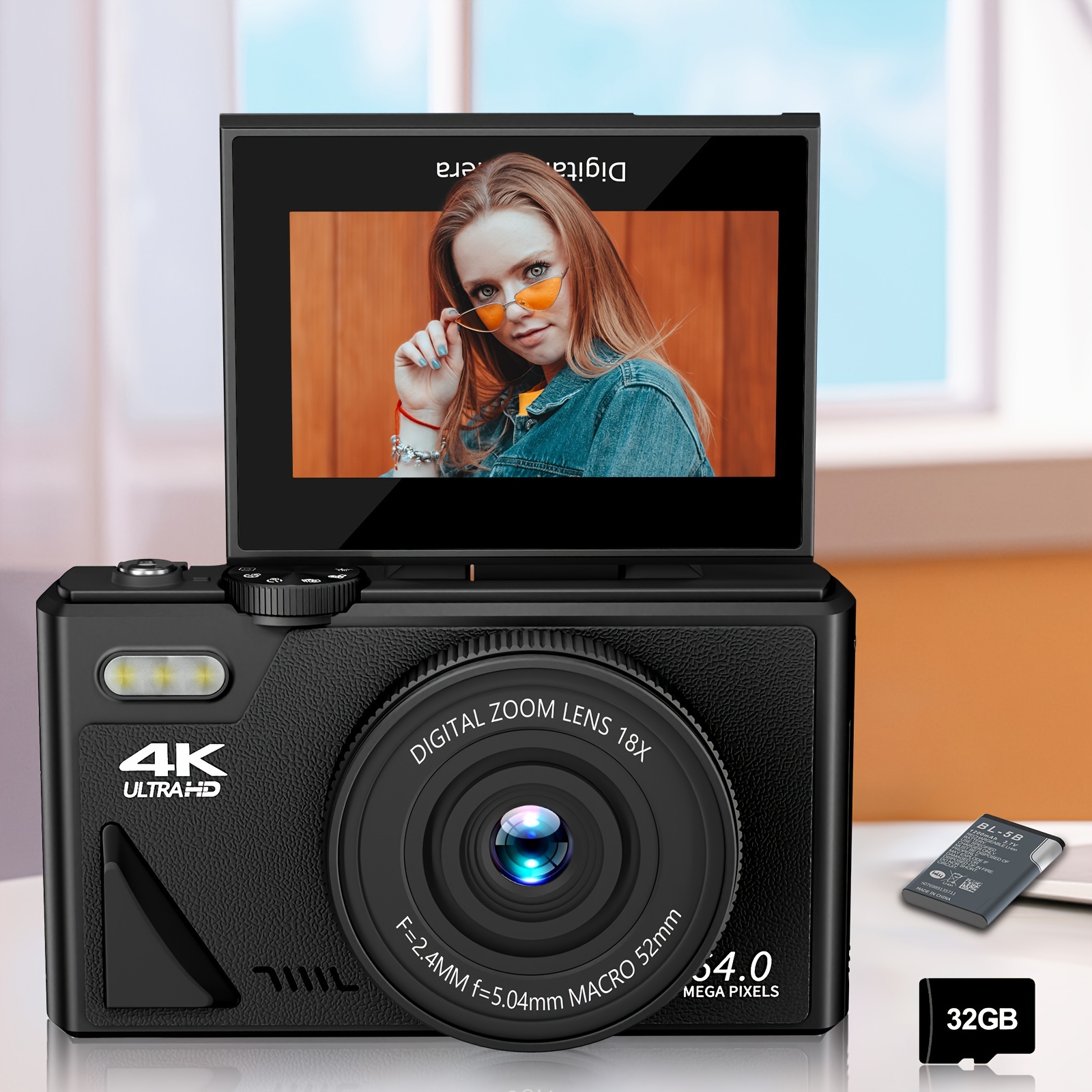 Cámara digital 4K HD Enfoque automático Videocámara retro de 48MP