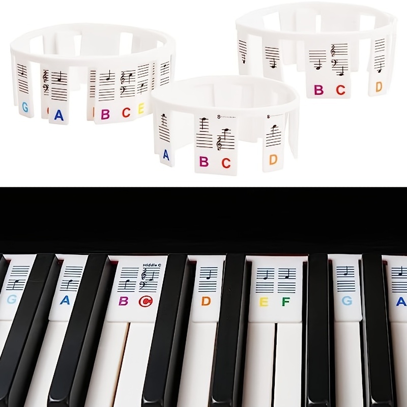 Autocollants de Piano transparents amovibles pour clavier, ensemble complet  d'autocollants pour 49/61/88 claviers